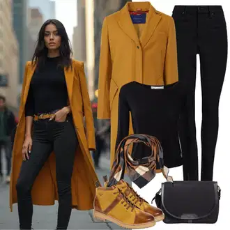 Outfity do práce s zimní obuví "Módní podzimní vzhled"