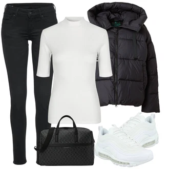 Eleganten outfit mit Krem/Bela Women's Health shoes/Superga Superge Nizka/Superge Luknjasta/Poletne superge/Pohodni Čevelj Nike Sportswear "Obleka za jesen"Look: Stil, Estetski, Okus slabih, Klasična, Eleganten, Ekstravaganten, Zunaj, Skater, Pametno priložnostno, Športno