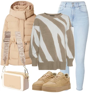 outfit mit Svetlo modra Usnjena Jakna/Ženske 7/8 Kavbojke/Gležnarji/Capri Kavbojke/Odrezane Kavbojke/Kavbojke Visokega Pasu/Kavbojke z Razporkom/Push up Kavbojke/Kavbojke na Poteg/Usnjene Čevlje/Zimska jakna VERO MODA "Obleka za jesen"