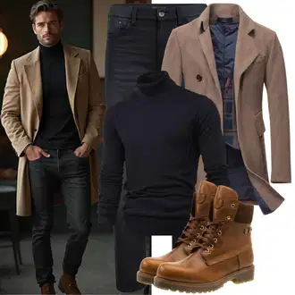 Laufen Outfit mit Braun/Dunkelbraun Chelsea Boot/Lederjacke/Flache Stiefelette/Leder Stiefelette Tommy Hilfiger "Outfit in herbstlichen Farben"Look: Reiten, Laufen