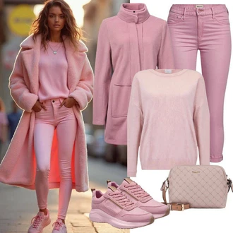 Italský Outfit s Růžová Teniska Letní Tenisky/Úzká Teniska/Plátěná Teniska/Nízká Teniska/Kožené Tenisky Vans "Outfit pro podzim"Look: Estetika, Bad Taste, Italský, Sportovní, Unisex