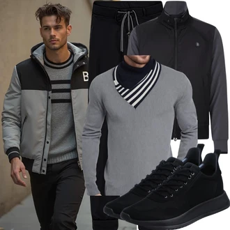 Wandern Outfit mit Schwarz TrekkingStiefel/Wasserdichter Outdoorschuh/Wasserdichter Stiefel/Herren Lederschuhe/Wasserfester Schuh/Winter Sneaker The North Face "Perfekt für die Freizeit"Look: Apres ski, Skating, Wandern, Skitouren, Trekking