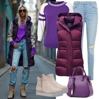 Outfit s Šedá/Krémová/Světle šedá/Béžová/Fialová/Bílá/Hnědá Kašmírový Svetr/Svetr s límečkem/Fleecová Mikina/Sportovní mikina DeFacto "Perfektní pro podzim"