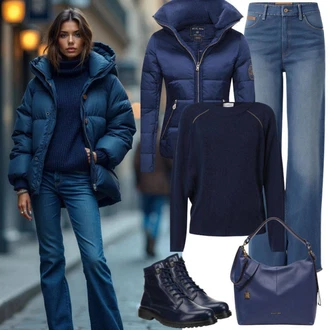Outfit s Modrá/Tmavě modrá/Světle modrá Džín s Širokou Nohavicí/Plisované Džíny/Džíny Culottes G-Star Raw "Perfektní pro podzim"