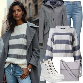 Outfit s Bílá Boty do Sněhu/Teniska na platformě/Zimní Tenisky/Zimní bota/Zimní kotníková bota/Termo Bota/Vycpaná kozačka/Bota na Platformě Buffalo "Perfektní pro podzim"