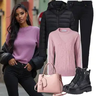 Krátká Outfit s Černá Capri Džíny/Navlékací džíny/Džíny Culottes/Džíny s Rozparkem/High Waist Džínové Kalhoty/Sportovní boty Only "Perfektní pro podzim"