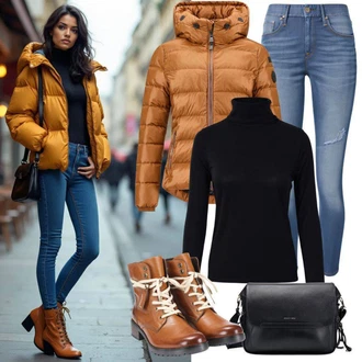 Chic outfity Business s Černá Svetry 2 v 1/Svetr na kojení/Svetr se zipem/Termo Svetr/Rolák/Svetr s přehozem/Svetr s límečkem About You "Podzimní volnočasový outfit"Look: Business, Layered, Kancelář, Nadrozměrné, Bezešvé