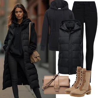 Outfity na zimu s Černá Dlouhá Vest Ragwear "Podzimní volnočasový outfit"