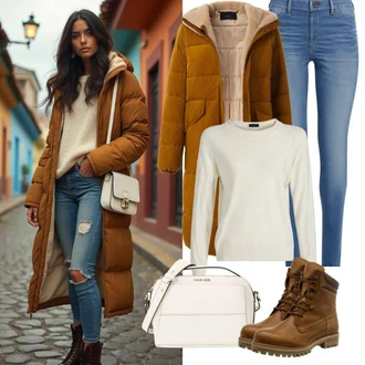 Outfity na zimu Mini s Krémová/Bílá/Černá Ledvinka/Klasická Taška Přes Rameno/Dopisová peněženka/Malá Taška/Sportovní Taška Přes Rameno Desigual "Podzimní vzhled"