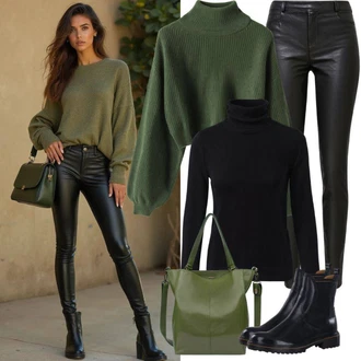 Outfit s Černá Kozačka Gumová Kotníková Bota/Kožená bunda/Plochá Kotníková Bota/Zimní Kozačka z jehněčí kůže/Ovčí Kožešinová Bota/Kotníková Bota s Podšívkou/Chelsea Boty/Kožená kotníková bota Vagabond Shoemakers "Podzimní vzhled"