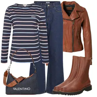 Style Outfits Western mit Rjava/Oranžna Plašč Oakwood "Popoln za jesen"Look: Kul, Univerzitetni, Western