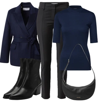 Polovičen rokav outfit mit Bež/Khaki/Modra Majica z ovratnikom/Plašč/Priložnostni Vrh/Dolga majica/Dolga srajca/Oversized majica s kratkimi rokavi/Majica Vrh Modström "Popoln za jesen"