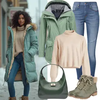 outfit mit Zelena/Modra/Krem/Rjava/Svetlo Modra/Temno Modra/Pastelne barve/Bela Kratka Denim Jakna/Denim Jakna levi's "Popolno za jesen"