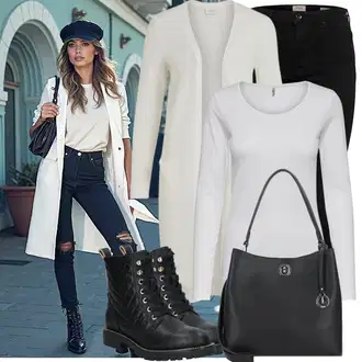 Outfit sa Crna/Tamnosiva/Siva/Bež/Smeđa Sportski dodatak/Novčanik/Privjesak/Maska/Privjesak/Privjesak Za Ključeve L.CREDI "Jesenski outfiti"