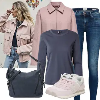 Kombinacije sa stilom Estetika sa Pink Tenisica za fitness/cipela za trčanje/Tenisica za tenis/gimnastička papuča/Obuća za trening New Balance "Jesenski outfiti"Look: Sportski, Estetika, 80-te roky, Skater, Vanjski