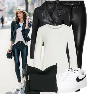 Kombinacije sa stilom Estetika sa Bijela/Crna/Plava Skate cipela/Vintage tenisica/Kožna tenisica/Niska Tenisica Nike Sportswear "Jesenski outfiti"Look: Boja, Prekrasan, Bad Taste, Ekstravagantno, Skater, Rap, Hip Hop, Estetika, Sportski