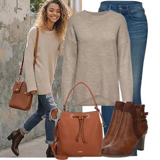 Outfit s Modrá/Hnědá/Vícebarevný/Oranžová Kožená bunda/Džíny s Nízkým Sedem/Kožené Boty/Zimní bunda/Push up Džín/Slim Fit Džíny/Džíny s Rozparkem/Vintage džíny/Džíny Regular Fit/Kožená Pánská Bund G-Star Raw "Outfit na podzim"