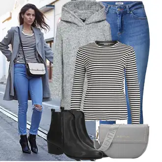 Outfit sa Pink/Crvena/Svjetlosiva Kaput od Vunenog Flisa/Pleteni Kaput/Kaput od Flisa/Kaput od Tvida/Scuba Kaput/Pleteni Flis Kaput/Sako Kaput/Usko Krojena Kaputa/Kratki Kaput Only "Jesenski outfiti"