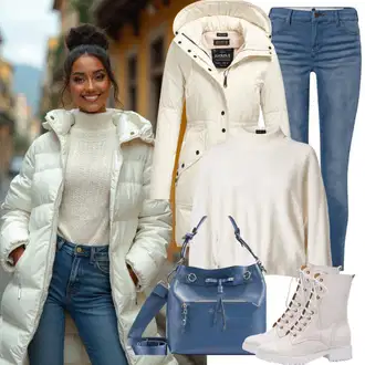 Outfit sa Pink Teddy Kaput/Krzneni Kaput/Pleteni Flis Kaput/Kaput od Buklea Urban Classics "Savršeno za jesen"
