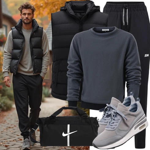 Schwarz ReiseTasche/MannsTasche/TrageTasche/Gym Tasche/Sportrucksack Tommy Hilfiger kombinieren