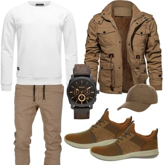 Outfit mit Rot Jacke Winter Parka TACVASEN "Street Style Outfit"