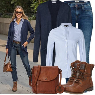 Nadrozměrné, Vintage Outfit s Modrá/Lilové barvy/Tmavě modrá/Světle modrá Kožená bunda/Dámské Džíny s Délkou 7/8/Džíny s Nízkým Sedem/Džíny s Dírou/Kožené Boty/Navlékací džíny/Push up Džín/Džíny s Rozparkem/Džín s Nízkým Pasem Only "Podzimní outfit pro každý den"Look: Styl, Cool, Krásný, Bezešvé, Skromné, Vintage