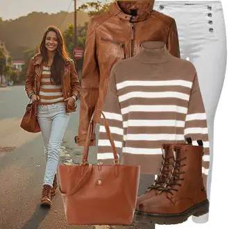 Zima Outfit sa Siva/Krem Hlače s Prorezom/rupa hlača/Skinny Hlače/Jeggings/Hlače Visokog Struka/Push-up Hlača Only "Cool jesenski outfit"
