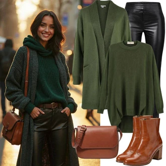 Zvířecí potisk Outfit s Červená/Hnědá/Oranžová Vintage Kotníková Bota/Chelsea Boty/Letní kotníková kozačka/Kovbojská kotníková bota/Kožená kotníková bota/Westernová Kotníková Bota/Špičatá Kozačka Edited "Trendový Podzimní Outfit"