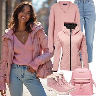 outfit mit Bež/Roza/Rjava/Khaki Široki škorenj/Škornj s Platformo/Zimski gležnjar/Klasični škorenj/Usnjena Jakna/Gležnar s platformo/Gumijasti Gležnar/Oblazinjeni škorenj/Nogavica čevelj/Poletni gležnjar/Podloženi Gležnar/Ravni Gležnjar SOHO "Zimski outfit"
