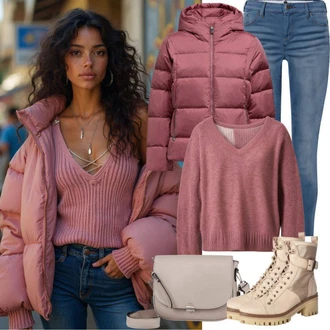 outfit mit Bež/Khaki Gležnar na Vezalke/Bojni Škorenj/Klasični škorenj/Poletni gležnjar fox shoes "Zimski outfit"