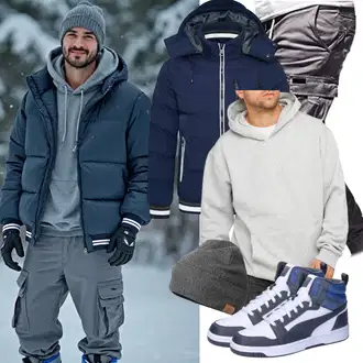 Outfit mit Grau Overall/Hut/Winter Parka OZERO "Alltags Outfit"