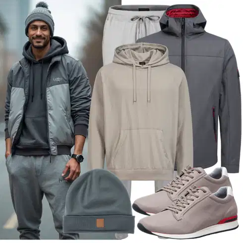 Grau/Hellgrau JoggingHose/Jogger Hose/SportHose/TrainingsHose Tommy Hilfiger kombinieren