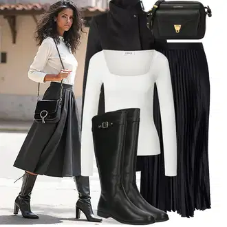 Outfiti za skunje sa Crna/Tamnoplava Nekategorizirano yas "Cool jesenski outfit"