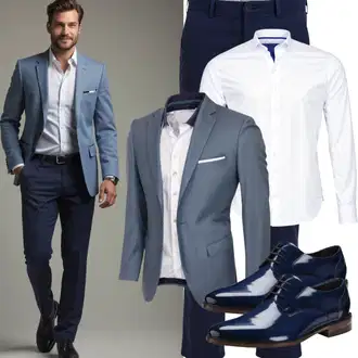 Elegant Outfit mit Dunkelblau/Blau Slim Hose/Jerseyhose/Trainingshose/Chino Hose/Jogger Hose/Sporthose/Stretchhose/7/8 Hose/Funktionshose/Musselin Hose Tommy Hilfiger "Buro Outfit"Look: Unisex, Elegant, Smart Casual, Schlichte, Casual, Classic, Premium, Feine