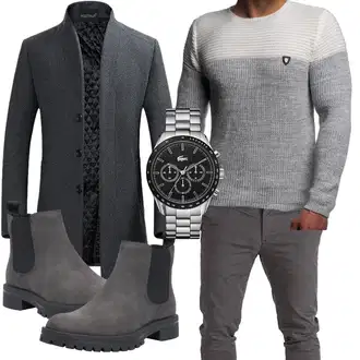 Outfit mit Grau Jumpsuit & Overall Overall/Winter Parka CRSM "Buro Outfit"