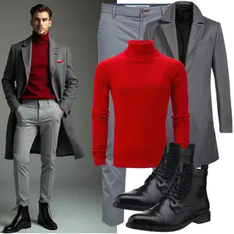 Outfit mit Hellgrau/Dunkelgrau/Grau Tweed Mantel/Bouclé Mantel/Wintermantel Wollmantel/Lodenmantel/Strickfleece Mantel S.Oliver Black Label "Buro Outfit"