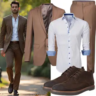 Party Outfits mit Khaki/Braun/Grau/Beige Finshley & Harding "Business Outfit"