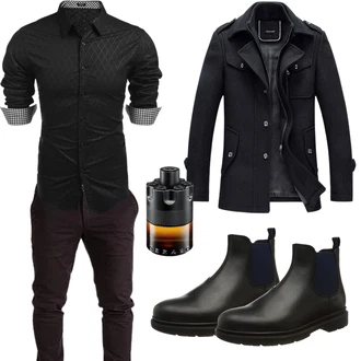 Outfit mit Blau Jumpsuit & Overall Overall/Wintermantel/Winter Parka YOUTHUP "Business Outfit"