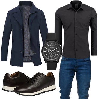 Outfit mit Blau Hemd J'S FASHION "Business Outfit"