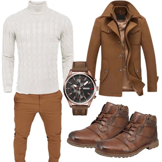 Outfit mit Rot Jumpsuit & Overall Overall/Wintermantel/Winter Parka YOUTHUP "Business Outfit"