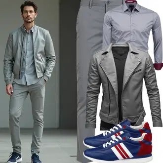 Elegant Outfit mit Grau/Hellgrau/Silber/Khaki Musselin Hose/Cordhose/Bügelfaltenhose/3/4 Hose/Bundfaltenhose/Cord Legging/Chino Hose Only & Sons "Casual Business Outfit"Look: Smart Casual, 50er Jahre, Casual, Elegant, Schön, 20er Jahre, Unisex