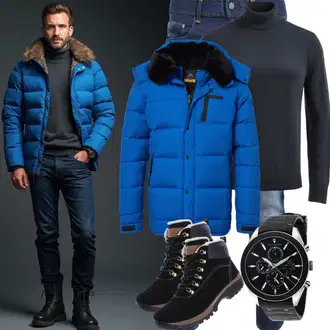 Outfit mit Schwarz Schnürstiefelette/Springerstiefel/Flache Stiefelette/Klassischer Stiefel/Lammfell Stiefel/Leder Stiefelette/Schnürschuh Tommy Hilfiger "Casual Outfit"