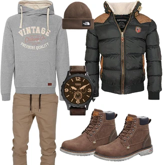 Winter Outfits mit Schwarz/Dunkelgrün/Khaki/Grün/Dunkelbraun KunstfaserJacke/IsolationsJacke/TrachtenstrickJacke/KapuzenJacke/SteppJacke/Außergewöhnliche Jacke/DaunenJacke/WinterJacke/Puffer Jacke Geographical Norway, Rot Jacke Winter Parka Mishansha "Casual Outfit"