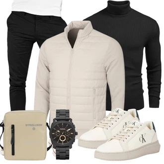 Outfit mit Blau Uhr Fossil "Casual Outfit"