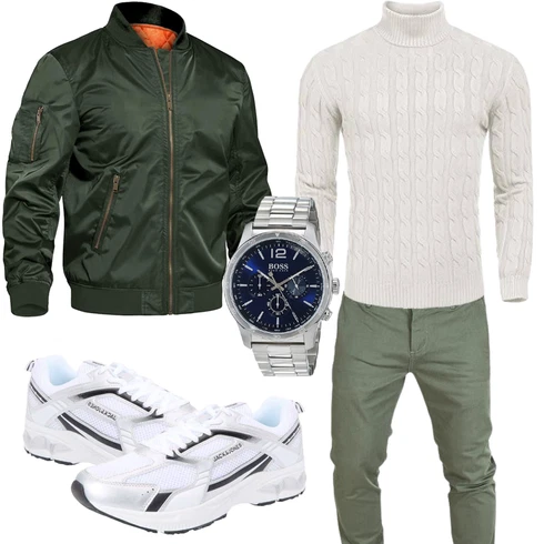 DunkelGrün/Grün Jacke mit Seitlichem Reißverschluss/BomberJacke/FliegerJacke TACVASEN kombinieren