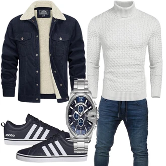 Outfit mit Blau Jumpsuit & Overall Overall WOTEGA "Casual Outfit"