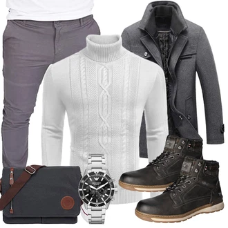 Outfit mit Blau Jumpsuit & Overall Overall/Wintermantel/Winter Parka Lavnis "Casual Outfit"