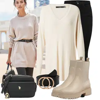 Outfit sa Crna/Pink/Zlatni/Bež Ležerni Remen/Ženski Opasak bez Kopče/Klasični Remeni/Široki Pojas/Kožni Remen About You "Cool jesenski outfit"