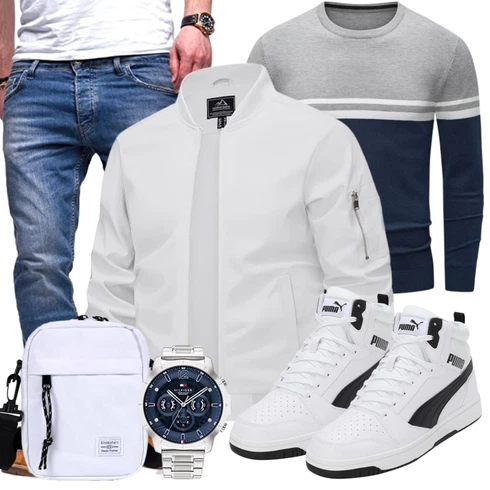 Grau/Weiß/Hellgrau/Khaki RipstopJacke/FrühlingsJacke/Reflektierende Jacke/Jacke mit Seitlichem Reißverschluss/CoachJacke/SommerJacke/NylonJacke/UniformJacke/FliegerJacke KEFITEVD kombinieren