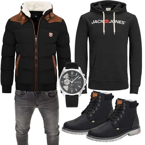 Schwarz/Rot/DunkelRot/Bordeaux/Braun KunstfaserJacke/TrachtenstrickJacke/ThermoJacke/DaunenJacke/HerbstJacke/KapuzenJacke/Außergewöhnliche Jacke/SteppJacke/WinterJacke/Puffer Jacke Behype kombinieren